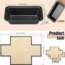 8 Pcs Loaf Pan with Liners Set 9 x 5 Inch Non-stick Bread Pan and Silicone Loaf Liners for Homemade Baking Carbon Steel Rectangular Baking Tray for Kitchen Sourdough Sandwich Home(Black)
