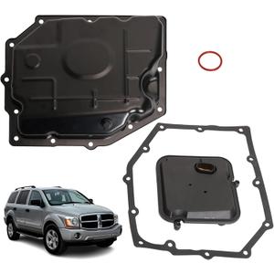 Transmission Oil Pan Kit with Transmission Filter & Gasket, Fit for 42RLE Transmission, Fit for Dodge Dakota Durango Nitro Challenger Charger Magnum, Fit for Jeep Liberty Wrangler, #52852912AC 265-818