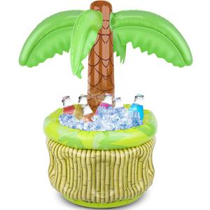 FUTUREPLUSX Inflatable Palm Tree Cooler, Drink Holder for Pool Palm Tree Blow Up Cooler Beverage Cooler for Hawaiian Party Decorations, 2 Pack