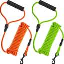 2 Pack Floating Dog Leash for Swimming 20ft Long Dog Training Leash Reflective Rope with Soft Padded Handle & Swivel Hook Heavy Duty Waterproof Lead for Small Medium Large Dogs, Orange Green