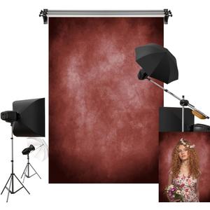 Kate 6.5x10ft/2x3m Red Abstract Backdrop Retro Dark Red Texture Portrait Photography Backgrounds Studio Props