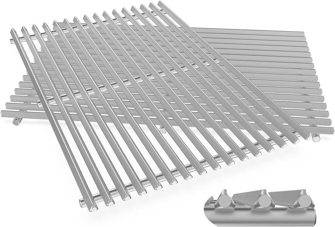 9.5MM Thick 19.5" Grill Grates for Weber Genesis 300 Series(20072016), 304 Stainless Steel Weber Genesis Grill Parts, Replacement for Weber Genesis E310 S310 E320 S320 E330 S330, Weber 7524 & 7528
