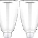 Grinsvalley 2 Pcs 6.5 Inch Clear Glass Lamp Shade, Colonial Style Glass Shade Replacement for Sconces and Other Lighting Fixtures, 3 3/4" Diameter, 1 5/8" Fitter, Clear