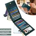 Large Capacity Wallets for Women Crocodile RFID Blocking 19 Card Slots Organizer Wallet Womens Billfold Long Purse Credit Cards Holder with Double Zipper, Pine Green