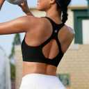 RUNNING GIRL Adjustable Straps High Impact Sports Bra for Women,High Support Workout Sports Bras with Sewn in Pads (Black, L)