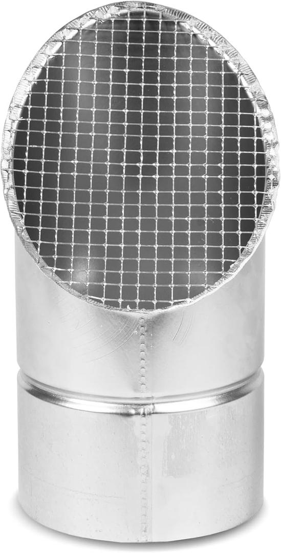Repa Market 4 Inch Galvanized Steel Outlet Duct End Cap with Mesh - Round Outdoor Air Exhaust Duct Cover - Bird Guard Vent Covers  Angled Air Extract Vent Guard - Industrial Dryer Outside Vent Cover