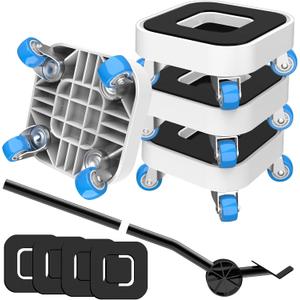 New Upgrade Furniture Sliders, Furniture Movers with Wheels, Furniture Lift Mover Tool Set with 360 Rotatable Wheels, Furniture Dolly for Moving Heavy Duty Sofa, Bed, Load Capacity Up to 750lb (1in wheels + 1 pry bar)