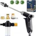 High Pressure Hose Nozzle,Pressure Washer Power Jet Water Gun Heavy Duty Pocket Arrow Watering Sprayer for Cleaning Lawn Garden Hose Yard Pets Car 360 Rotating Foam Cannon Three Modes (5)