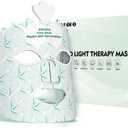 7-Color LED Light Therapy Mask, Wireless Green Silicone Face Mask for Red Light Therapy, Infrared, Blue Light, and Skin Rejuvenation, Adjustable Brightness & Skin Treatment, Green