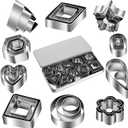 ZMJY Mini Cookie Cutter Set - 30 Stainless Steel Shapes: Star, Flower, Heart, Geometric - For Pastry Dough, Pie Crust & Fondant