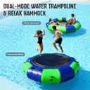 Inflatable Water Trampoline, 10FT Floating Platform for Lakes, Ponds, and Pools with Rope Ladder & Electric Pump for Quick Setup, Great for Kids & Adults
