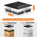 12 Pack 4x4 Solar Post Cap Lights Outdoor, Fence Post Solar Lights with Warm Light Mode, Waterproof Fence Deck Post Lights Solar Powered Fits 4x4 3.5x3.5 Vinyl Wooden Posts for Patio Porch