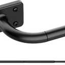 Curtain Rods for Windows 28 to 48 inch, 5/8" Diameter Black Curtain Rod Ceiling Mount, Warp Around Long Curtain Rod for Bedroom Living Room