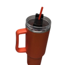 40 oz Tumbler with Handle and Flip Straw Lid, Vacuum Insulated Leak Proof Double Walled Stainless Steel Glitter Travel Mug Tumblers, Maintains Cold Ice and Heat for Hours(Red)
