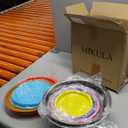 DUTZUN Mixing Bowls with Strainer, Mixing Bowl with Lids Set, Stainless Steel Mixing Bowls, Kitchen Gadgets 2025 Salad Bowls with Strainer for Mixing & Preping & Baking, Multicolor, 9PCS Multicolor