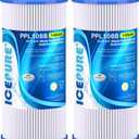 ICEPURE 5 Micron 10" x 4.5" Whole House Sediment Pleated Water Filter Replacement for GE FXHSC, Culligan R50-BBSA, Pentek R50-BB, DuPont WFHDC3001, W50PEHD, GXWH40L, GXWH35F for Well Water, 2PACK