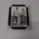 Malden International Designs Black Sleek With Silver Inside Border Picture Frame, 5x7, Black