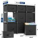 Mavivegue 9 Cube Storage Organizer, Closet Organizers and Storage, Cube Storage Shelf, Easy to Assemble with Storage Drawers, DIY Closet Cube Organizer for Living Room, Bedroom, Dorm Room-Black
