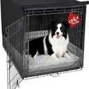 Explore Land Breathable Dog Crate Cover - 4 Sides Mesh Ventilation, Basic Pet Kennel Cover, All Sides Open, Universal Fit for 1 2 3 Doors 48 inches Wire Dog Crate (Black)