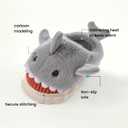 Kids Shark Slippers for Toddlers Boys Girls,Fuzzy Warm Winter Indoor Slippers with Non-Slip Sole,Christmas & New Year Gift for Little Shark Lovers. (Gray)