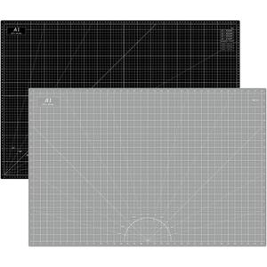 Headley Tools Thickened 24 x 36 Inch Self Healing Sewing Cutting Mat, A1 Rotary Cutting Sewing Mat for Crafts, Double Sided 5-Ply Table Cutting Board for Fabric Quilting Leather Hobby, Grey/Black
