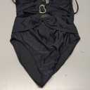 One Piece Swimsuit for Women with Metal Ring Swim Suit Sexy Bathing Suit Cutout Monokini 2025 (Large, Black)