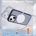 Compatible with iPhone 13/14 Case with 360° Rotatable Magnetic Ring Stand [Compatible with Mag-Safe] Translucent Shockproof Protective Phone Case for Women Men, Deep Blue