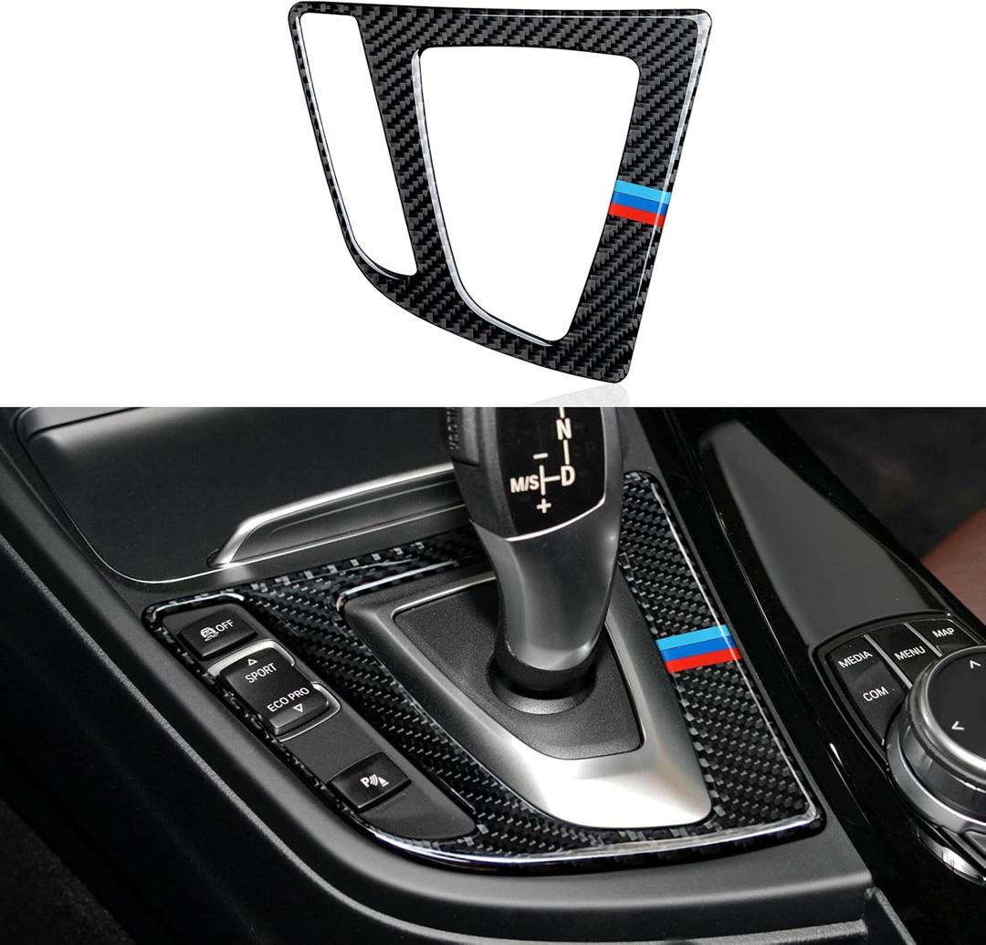 Car Gear Shift Panel Trim Carbon Fiber Decal Center Console Sticker fits for BMW F30 F31 F34 3GT F32 F33 F36 2012-2019 Accessories - 330e NOT FIT