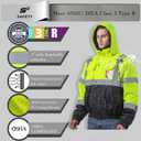 sesafety Reflective Jacket for Men, High Visibility Jackets, Safety Jackets for Men, Hi Vis Construction Bomber Jackets Waterproof with Pockets and Zipper, Black Bottom, Class 3 L