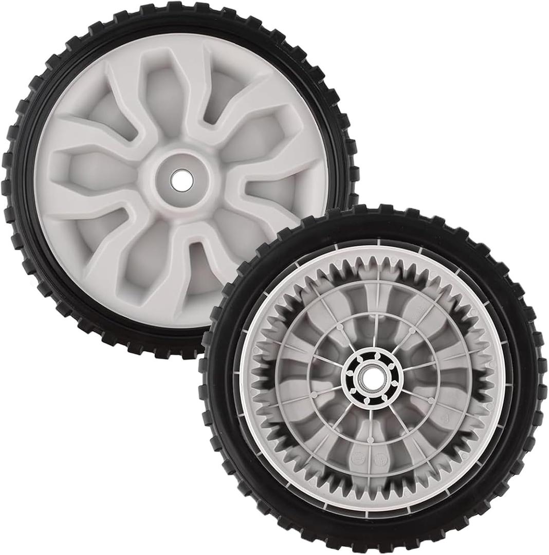 634-05281A 8 inch Front Drive Wheel Assembly for Most Walk-Behind Mowers, 8" Lawn Mower Plastic Wheels Replaces for Troy-Bilt MTD 634-05281A, 2 Pack