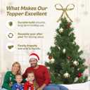 Large Glitter Gold Bow Christmas Tree Topper,9.4 Inch Metal Tree Topper,Gold Bow Christmas Decorations for Xmas Home Decor Holiday Party Indoor Outdoor Shop Office