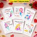 6 x 24 Pack, 6 Designs, Mermaid Valentine's Day Cards for Kids, 3.5x5 inch, Classroom Exchange Cards