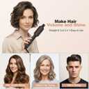 Brush Curling Iron,Curlings Iron for Short Hair 3 Temperature Adjustable,Curling Iron Brush 1 Inch with 30s Fast Heat Anti-Scald Anti-Tangle Negative Ion Travel Size Dual Voltage