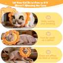 EXPAWLORER Cat Cone Collar Soft, Cat Recovery E Collar After Surgery to Stop Licking, Adjustable Waterproof Neck Elizabethan Pet Kitten Puppy Donut Pillow for Cats Wound Healing, Lion (S)