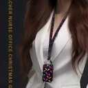 ID Badge Holder with Retractable and Detachable Lanyard, Cute Badge Reel Breakaway Lanyard with Carabiner Clip for Women, Teachers, Nurses, Students, Perfect Work and Office(Purple Bats)