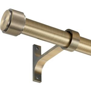Long Curtain Rods for Windows 72 to 144", 1-Inch Antique Bronze Blackout Curtain Rods with Aluminum Brackets and End Cap Finials, Adjustable Drapery Rods for Sliding Glass Door/Bedroom/Kitchen Etc.