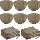 12 Pcs Winter Plant Covers Freeze Protection 39.4x23.6 Inch Horizontal Shrub Tree Rose Plant Protection Bags Frost Blanket with Drawstring for Fall Winter Outdoor Garden Planting (Brown)