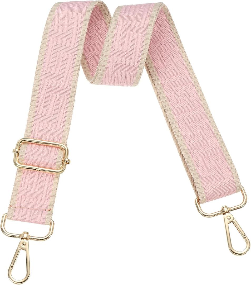 PATIKIL Purse Strap, Adjustable Crossbody Bag Straps Wide Shoulder Strap Universal Replacement Shoulder Bag Belt for Women's Handbags Canvas Satchels Bag Backpack, Light Pink