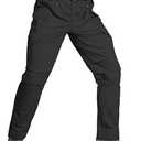 LGNTBE Men's Tactical Gargo Pants, Lightweight Water-Resistant, Ripstop Fabric for Hiking Outdoor Activities, Black 34Wx32L