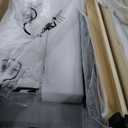 King Size Velvet Bed Frame and Vertical Chanel Tufted Headboard, Upholstered Platform Bed wtih Wingback, No Box Spring Needed, Strong Wooden Slats, White