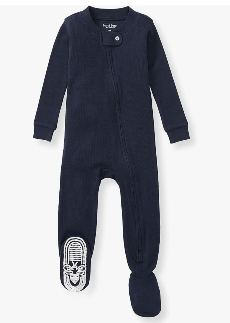 Burt's Bees Baby baby-boys Sleeper Pjs, 100% Organic Cotton, One-piece Footie, Zip Up Jumpsuit, Snug Fit Pajamas, 24M