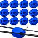 12 P cs Portable Silicone Fishing Pole Rod Holder Clips Fixed Ball 5 Holes Rubber Fishing Pole Puller Clips Silicone Rod Holder Straps for Travel Ground Car Bike (Blue)