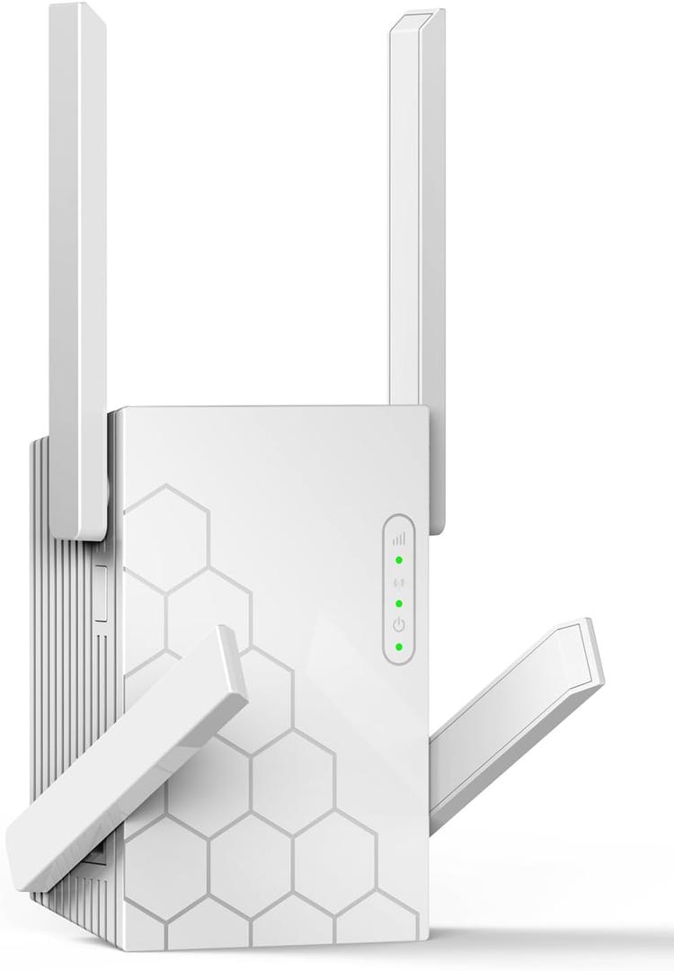 WiFi Extender Signal Booster Dual Band 5.8GHz&2.4GHz, WiFi Booster for Home Covers Up to 10200 Sq.ft and 45 Devices, Wireless Signal Amplifier 1200Mbps WiFi Repeater w/Ethernet Port, 1-Tap Setup