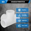 1" 90 Degree PVC 4 Way Tee Fitting, 10 Pcs Pipe Connectors, Schedule 40 Furniture Grade PVC Tee Corner for DIY Frames and Structures