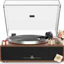 Seasonlife® All-in-One Record Player with 4 Speakers & Bluetooth, Brown