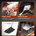 Bristle-Free Grill Brush for Outdoor Grill, Steam Cleaning Grill Brush Bristle Free with 1 Replaceable Brush Head, Steel Fibers Pad for Cast Iron/Stainless-Steel Grates