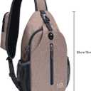 WATERFLY Crossbody Sling Backpack Sling Bag Travel Hiking Chest Bags Daypack (Flaxen)
