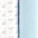Jersey Swaddle Blanket, Ultra Soft Stretchy Receiving Blanket, Baby Boy Newborn Swaddle Wrap, 40 x 30 inches, 2 Pcs, Elephant