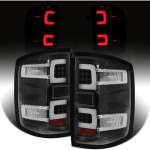 HECASA LED Pair Tail Lights Compatible with 2014-2018 Silverado 1500 2500HD 3500HD GMC Sierra 3500HD Rear Brake Tail Lamp Left & Right Clear Lens Black Housing Replacement for GM2800261 GM2801261