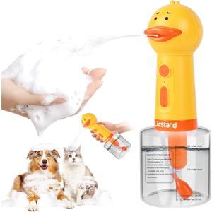 Dog Foaming Soap Dispenser, Automatic Electric Dog Shampoo Foamer Sprayer, Rechargeable Ducky Foaming Dog Shampoo Sprayer for Dog and Cat Bathing, Bathroom, Kitchen, Pet Cleaning